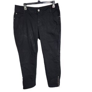 Lane Bryant Womens Jeans Size 14 Black Skinny Zip Ankle Genius Fit Shape Stretch